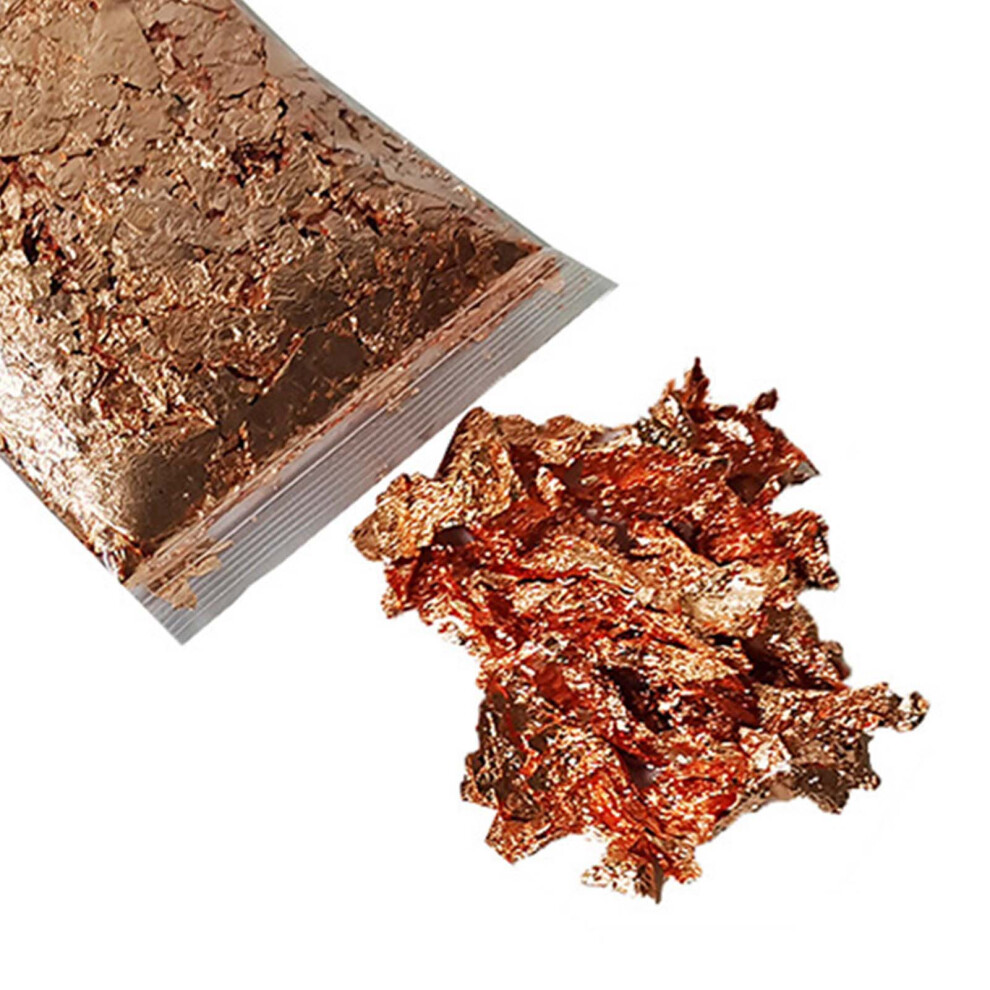 Gold/Silver Colorful Nail Foil Flakes Set - Copper, 3G Each