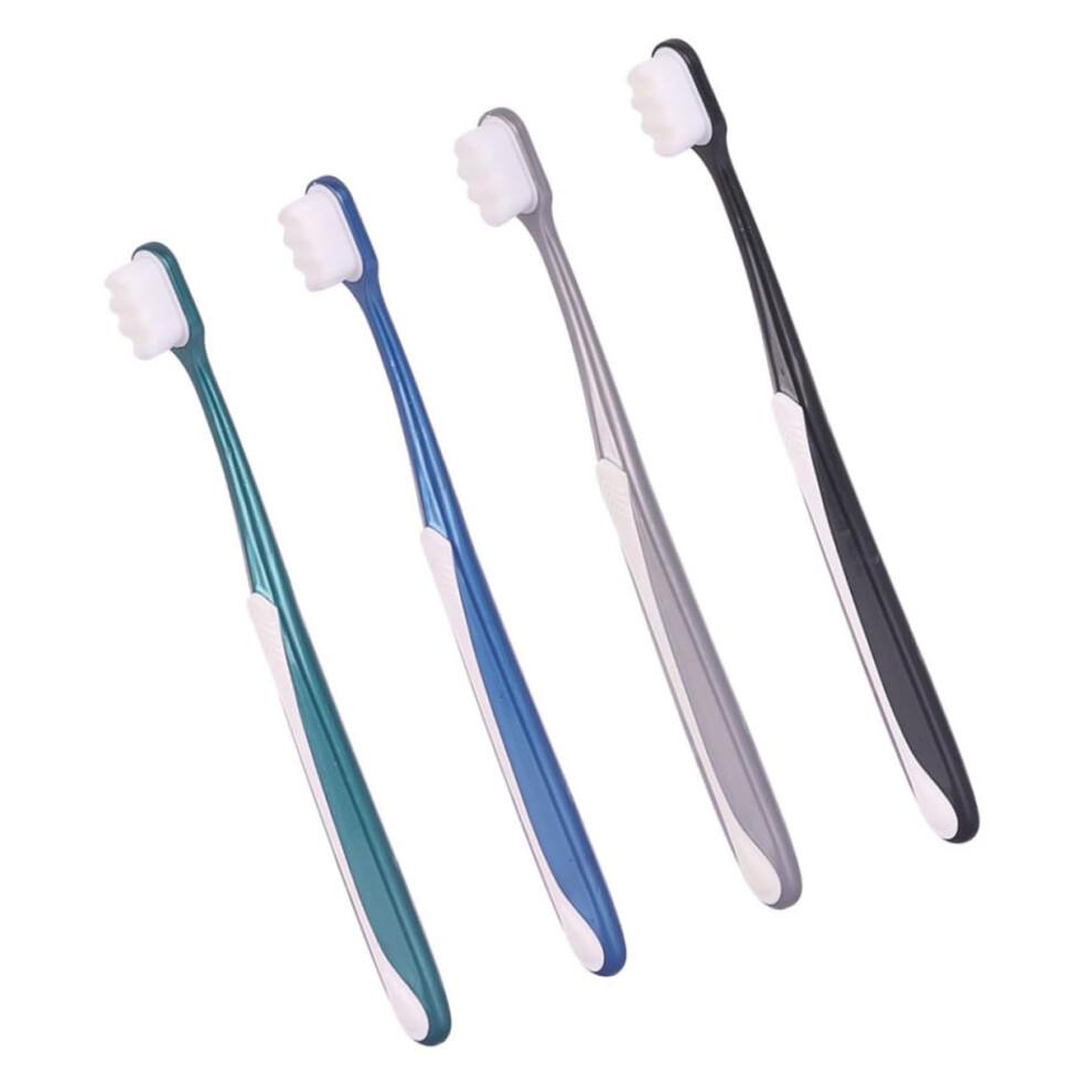 Adult Soft Bristle Toothbrush Set 4pcs Large Head Nano Extra Firm or Soft Ergonomic Grip