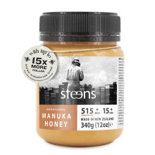 Steens Manuka Honey - MGO 515+ - Pure & Raw 100% Certified UMF 15+ Manuka Honey - Bottled and Sealed in New Zealand - 340 g