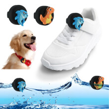 2 Pack Holder for AirTag for Kids Shoelaces, Hidden Silicone Case with Cute Shark and Dinosaur Designs