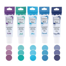 Colour Splash Food Colouring Gels, Blues 5 Pack, Highly Concentrated Gels, Easy to Use Squeezy Tubes, Transform Plain Cakes Into Bright, Eye-Catching