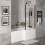 Balterley L Shape 1700x850 Shower Bath Set - Front Panel & Black Fixed Return Screen, Right Hand 7
