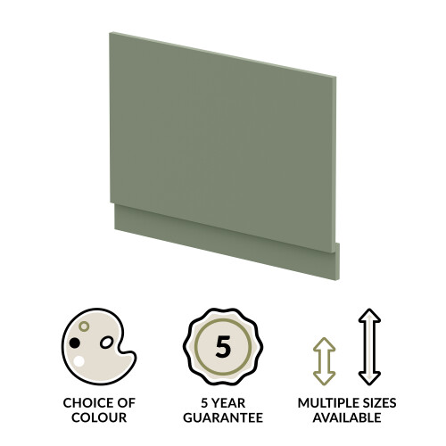 Balterley 800mm Bath MDF End Panel & Plinth - Satin Green 2