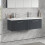 Balterley Partial Fluted 2 Drawer Wall Hung Vanity Unit with Double Ceramic Basin - 1200mm - Satin Dark Grey 4