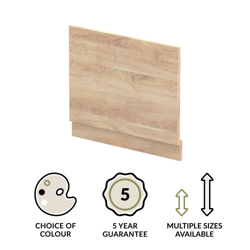 Balterley 700mm Straight Bath End Panel and Plinth - Bleached Oak 2