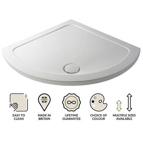 Balterley 914mm Premium Single Entry Shower Tray - White 2