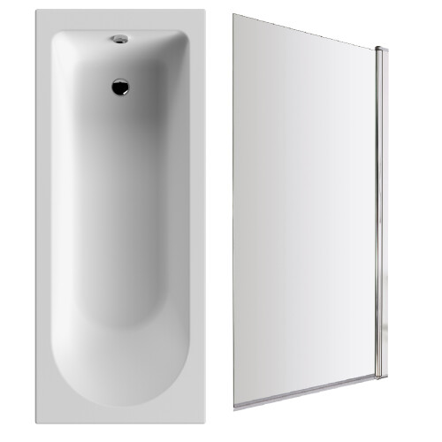 Balterley Round Single Ended 1700x700 Bath Set - Leg Set & Chrome Screen 1