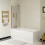 Balterley Round Single Ended 1700x700 Bath Set - Front & End Panels & Brushed Brass Screen 3