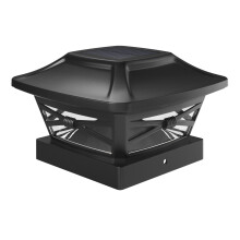 Solar Post Cap Lights Outdoor LED Warm White for 4x4 5x5 6x6 Posts Weather Resistant Slate Black