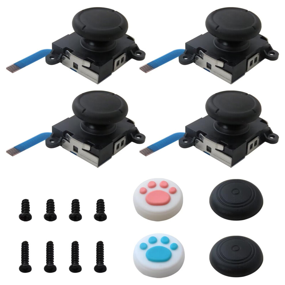4Pcs Replacement Joystick Kit For Nintendo Switch Joycon Durable Analog Thumb Sticks 9174973516309