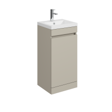 Balterley 400mm Floor Standing 1 Door Compact Unit with Polymarble Basin - Pebble Grey