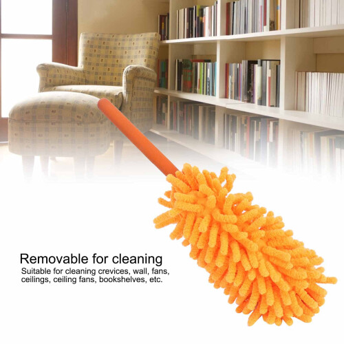 Microfiber Duster with Telescoping Extension Pole, 2PCS Washable Set for Ceiling Fan and  Places 1