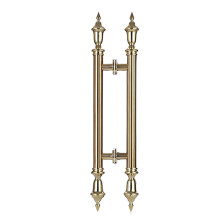 Heavy Duty Barn Door Handle with Antique Glass, Rustic Double Sided Push Pull for Wooden Doors
