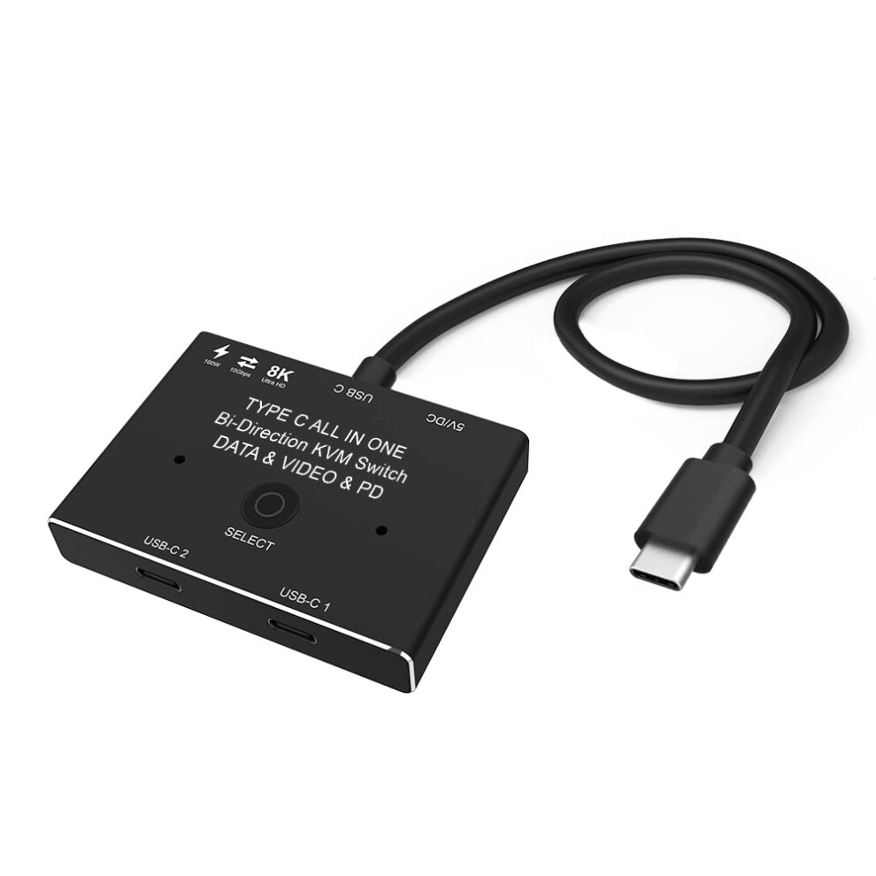 Usb C Switch 8K 60Hz With 100W Power Delivery, 10Gbps Data, Bidirectional Usb C Splitter 9174973516415