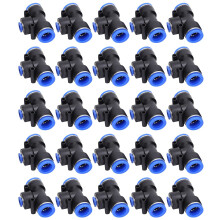 25Pcs TType 3 Way Pneumatic Fittings Quick Connect Air Hose Connector PBT Plastic for Compressor