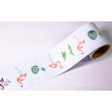 Peel and Stick Wallpaper Border Flamingo White 12cm x 600cm Waterproof Self Adhesive Wall Trim for Bathroom Kitchen Living Room Ceiling