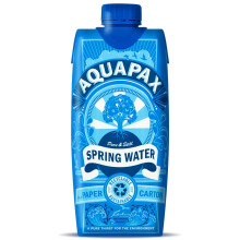 AquaPax Spring Water Multipack - 12 Cartons of 500ml Aqua Water Packed in a Sustainable Container with Sugar can bio Cap - Wholly Recyclable and