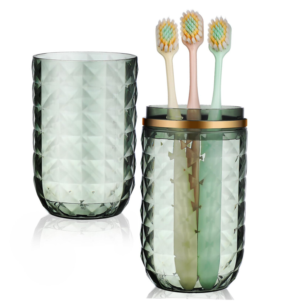 Reusable Travel Toothbrush Case with Covered Cup, Durable Holder for Business Trips and Camping