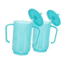 Elderly Sippy Cup with Easy Straw Lid, Ergonomic Handle, Spill Proof for Bedridden Seniors