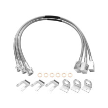 Stainless Steel Braided Brake Lines Hose Kit 46 Inch Lift for Jeep Wrangler TJ YJ Cherokee XJ