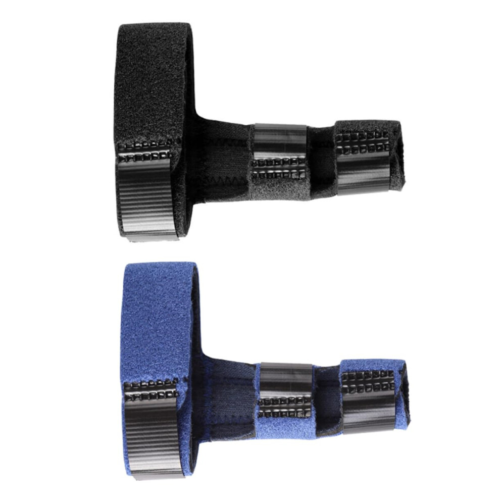 Blue/Black 2Pcs Adjustable Finger Splint Brace Stabilizer For Broken Fingers, Sprains And Injury Support