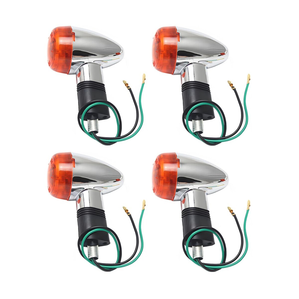 Bullet Motorcycle Turn Signals Lights 4Pcs 12V Aluminum Alloy Visibility Front Rear Indicators 9053599200925