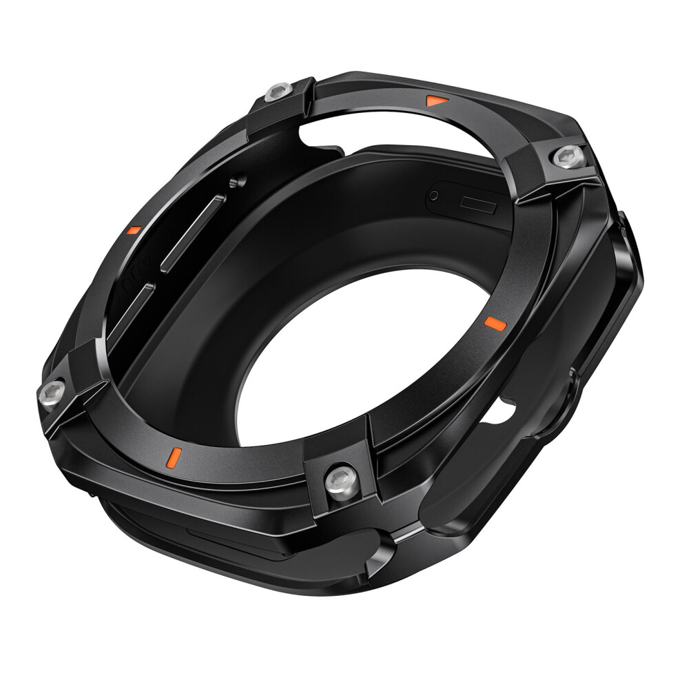 Case For Galaxy Watch Ultra 47Mm Zinc Alloy Shockproof Bumper With Scratchresistant Pc Back Cover Black Orange Orange,Black 9455672873499