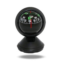 Car Compass with Degree Display, SelfAdhesive Compass Ball for Car Decoration (Black)