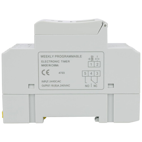 24V Programmable Timer Switch 16A LCD Digital Relay with 28 Weekly Schedules and Memory Backup 1