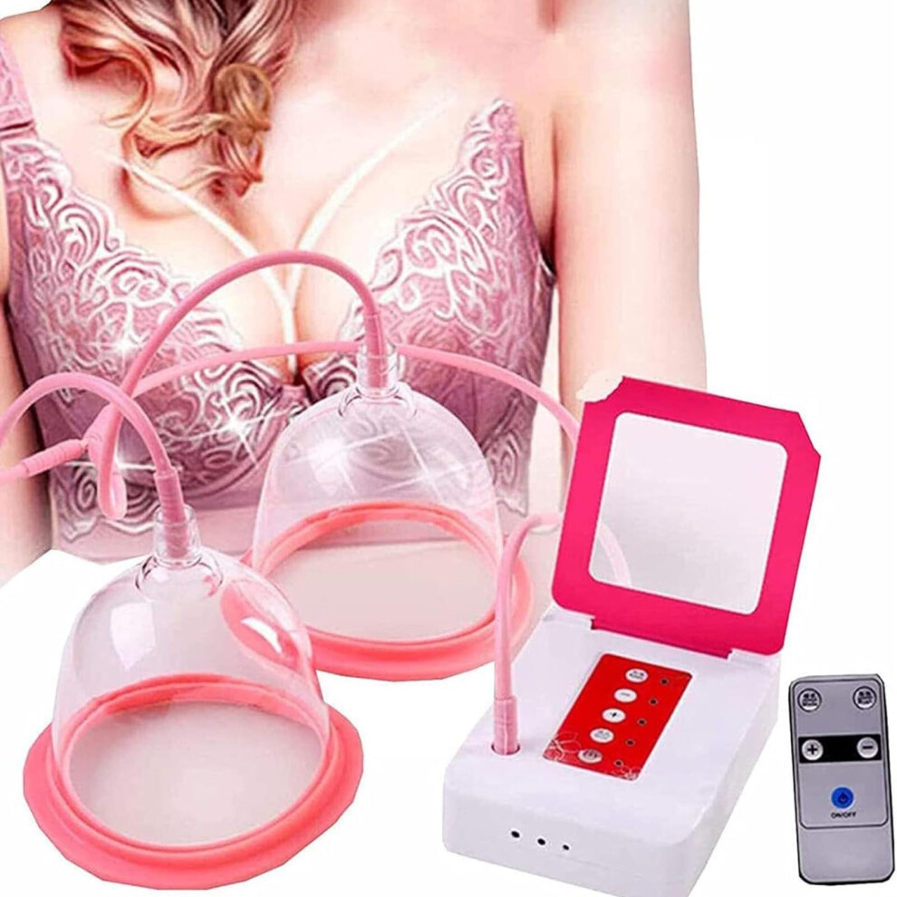 Breast Enhancement Massager with Dual Cup Vacuum, 5Level Intensity, Rechargeable C Cup Pump