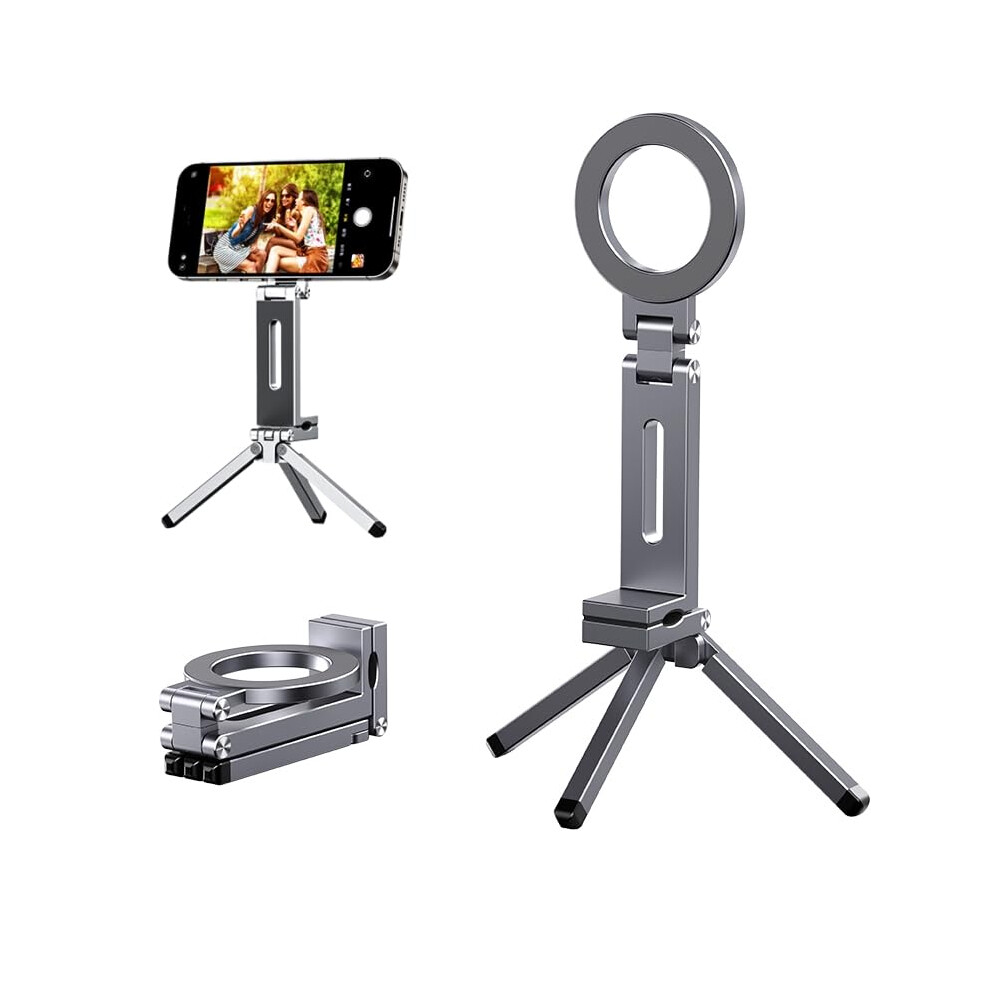 Tripod Stand With 360 Rotation, Foldable Aluminum Magnetic Holder Compatible With Magsafe For Iphone 1712 9455672873758