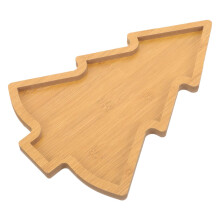 Christmas Charcuterie Board in Festive Tree Shape, Bamboo Wooden Serving Tray for Holiday Appetizers