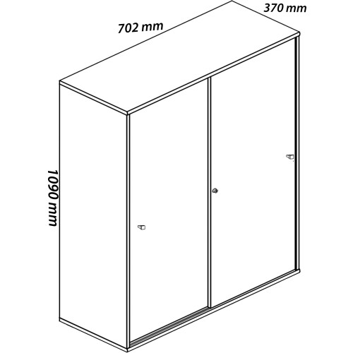 Office cabinet sliding doors Lona 3-fold 2