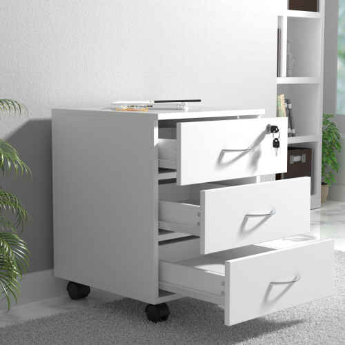(Chipboard, Brown) Roller Container Office Drawers Baula L 2