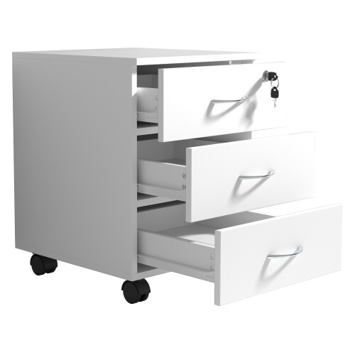 (Chipboard, Brown) Roller Container Office Drawers Baula L 1