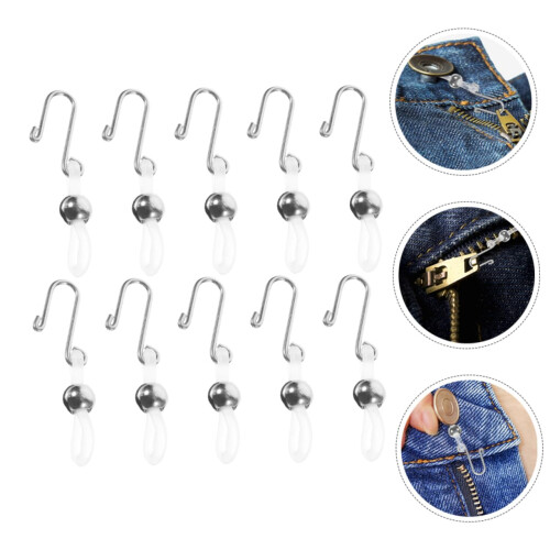 10pcs Zipper Pull Replacement Clips for Jeans with Secure Lock Durable Silicone Metal Easy Install 1