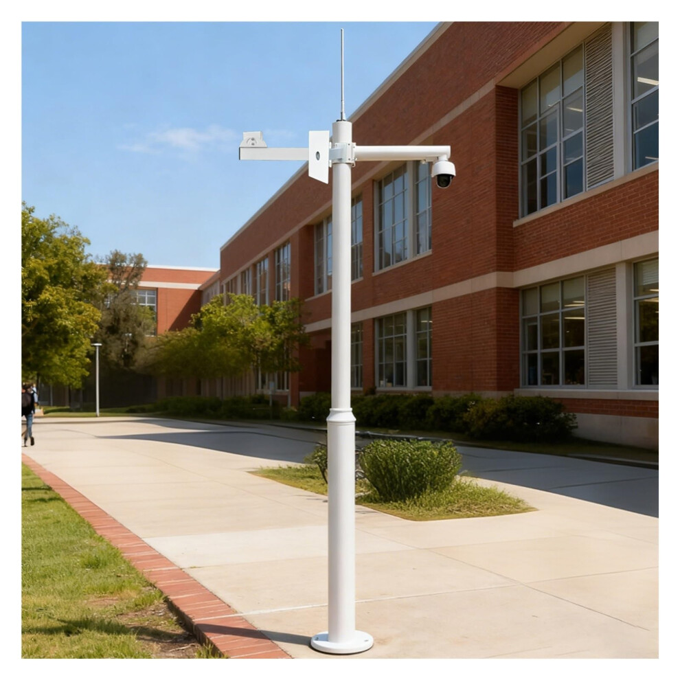 13Ft Galvanized Steel Security Camera Pole, Weatherproof Outdoor Surveillance Mount With Base 9070919965357