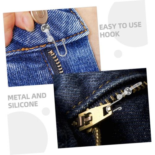 10pcs Zipper Pull Replacement Clips for Jeans with Secure Lock Durable Silicone Metal Easy Install 2