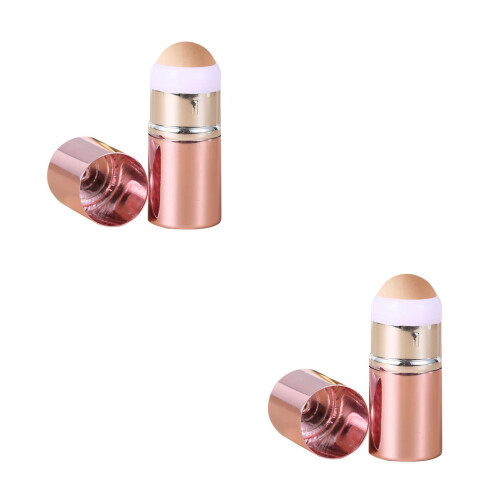 2Stk Ölabsorbierender Gesichtsroller Aus Vulkanstein, Pink Aluminium 2