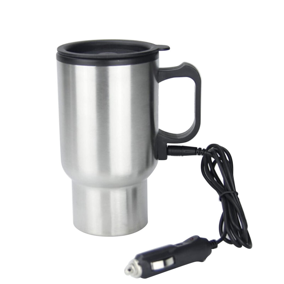 12V Car Heating Mug 450Ml Stainless Steel Electric Heated Travel Cup With Cigarette Lighter For Coffee And Tea 9174973517177