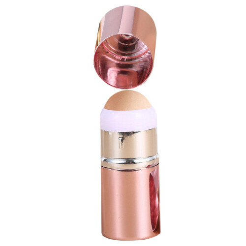 2Stk Ölabsorbierender Gesichtsroller Aus Vulkanstein, Pink Aluminium 1