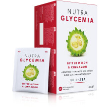 Nutra Tea NUTRAGLYCEMIA - Blood Glucose Tea - Diabetes Tea - For Blood Sugar Control & Diabetics - Includes Bitter Melon, Cinnamon & Fenugreek - 40