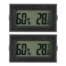 6Pièces Mini Indicateur Hygromètre Thermomètre Noir Portable