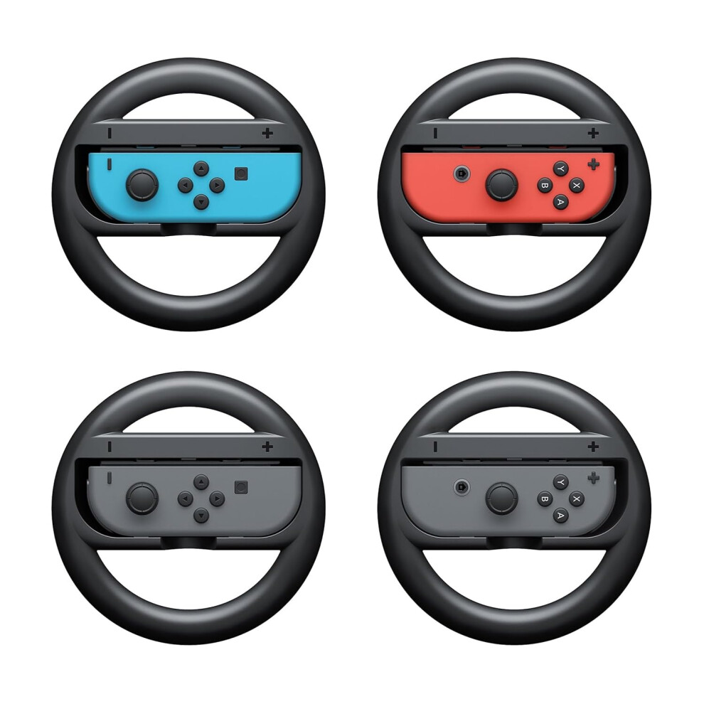 Steering Wheel For Nintendo Switch Mario Kart, Racing Wheel Attachment For Joycon, Oled Compatible 4 Pack 9174973517221