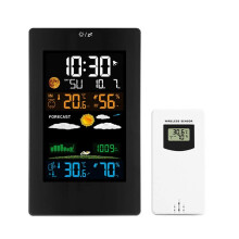 Wireless Indoor Outdoor Weather Station with Color LCD Display, Temperature and Humidity Sensor