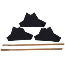 4Ensembles Kit Flûte Nettoyage En Bois Avec Bâtons Et Chiffons Noir