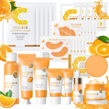 28 Pcs Vitamin C Skincare Set for Teen Girls, Complete Hydrating Routine, Travel Size Gift