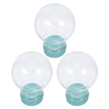 3Pièces Globes En Verre Vides Pour Bricolage Couvercle Attenant