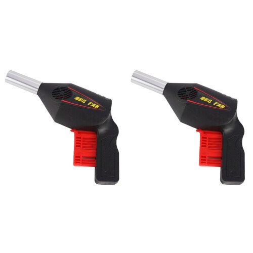 2Pièces Éventail Main Noir Pour Bbq Camping - 1