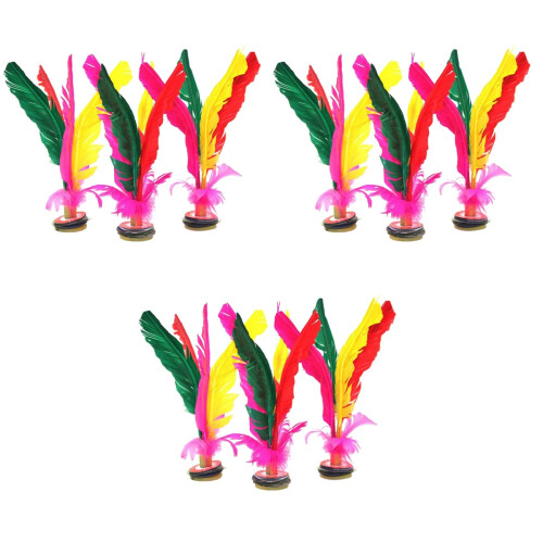 30Pièces Shuttlecock Chinois Plume Caoutchouc 2